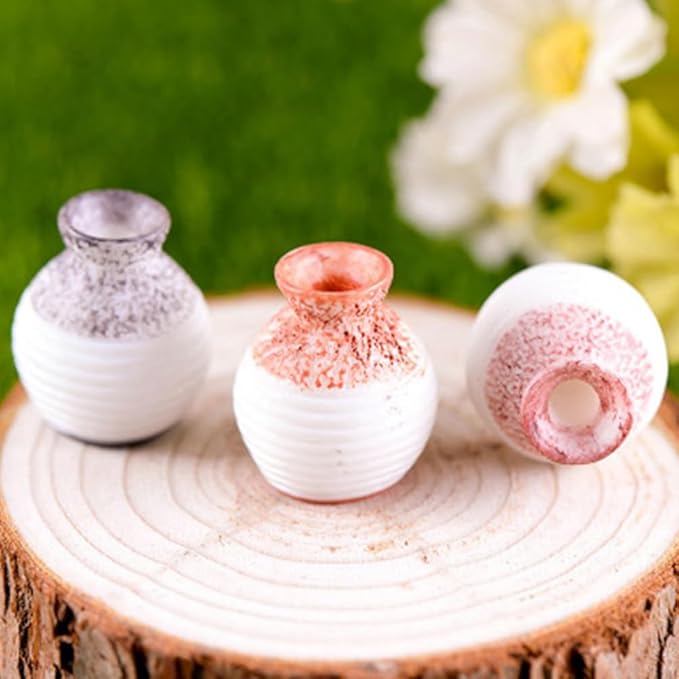 Ciieeo 24 Pcs Micro Landscape Vase Small House Flower Vase Tiny Homes Miniature Model Tiny House Decorations Mini House Accessories Tiny House Accessories Trinkets Resin Doll House