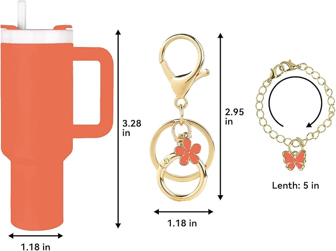 ERTUNA Mini Tumbler Keychain Accessories for Stanley Cup, 2 Way Cute Charms Chapstick Lip Balm Holder for Women Purse Handbag