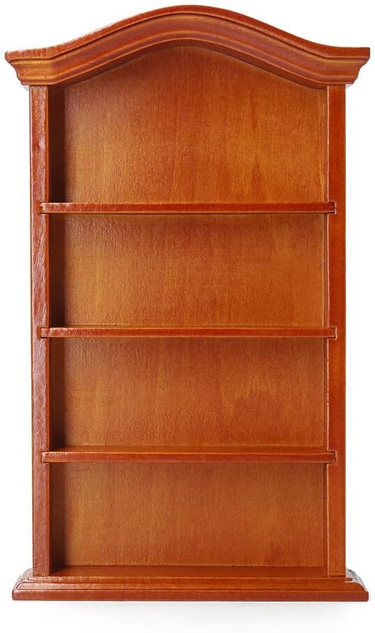 Odoria 1/12 Miniature Shelf Mini Bookshelf Bookcase Miniatures Dollhouse Furniture Accessories Doll House Accessory, Brown