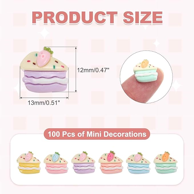 Mini Cute Thousand-Layer Cake Decor, Miniature Doll Food Crafts for Dollhouse & Landscape & Mini Kitchen & Micro Fairy Garden & DIY Craft Decorations(Light Colors, 100pcs)