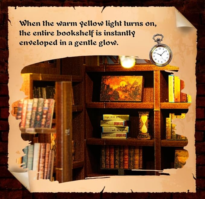 Book Nook Kit，DIY Miniature Dollhouse Kit for Adults and Teens，3D Wooden Tiny House for Family and Friends，Bookshelf Decor in Halloween/Christmas（Book Store） (Book Store)