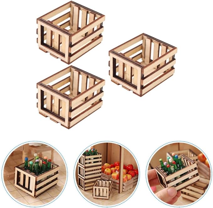 Zerodeko Miniature Storage Basket Model 2-Pack Small Woven Mini Baskets for Dollhouse Decor and Mini House Supplies Lightweight 2X1.9X1.3 Inch Storage Container for Doll Accessories