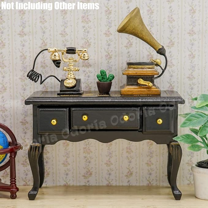 Odoria 1/12 Miniature Desk Dollhouse Furniture Accessories