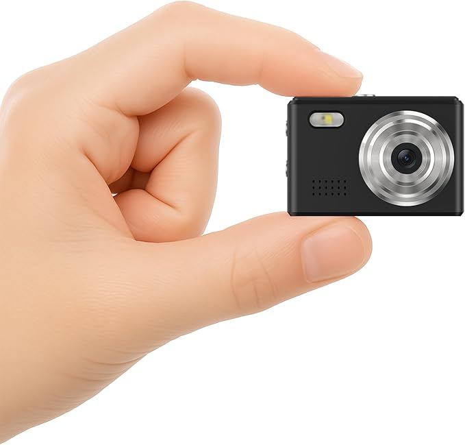 Dienspeak Mini Camera 1080P HD Video Recorder - Keychain Digital Camcorder with 64GB Card, 0.96" HD Display, Long Battery Life, Ultra-Portable Tiny Camera for Travel/Vlog/Night Shots, Black