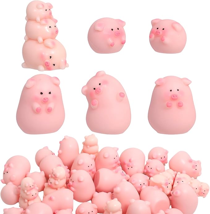 36Pcs Mini Resin Pigs Figurines, Tiny Pigs Figurines, Miniature Resin Animals to Hide for Landscape Decor Cake Topper Party Supplies Birthday or Gift