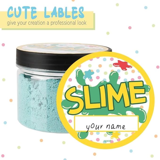 Opret 12 Pack 10oz Empty Slime Containers, Large Plastic Slime Jars with Lids and Labels Clear Storage Organizers for Slime Making, Food and Beauty Products, BPA Free