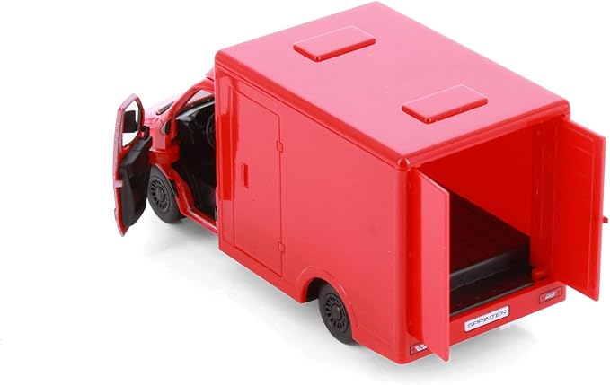 KiNSMART - Mercedes-Benz Sprinter Cargo Van 1:48 O Scale 5" Die Cast Metal Model Toy Van, Pull-Back Action (Red Box Truck)