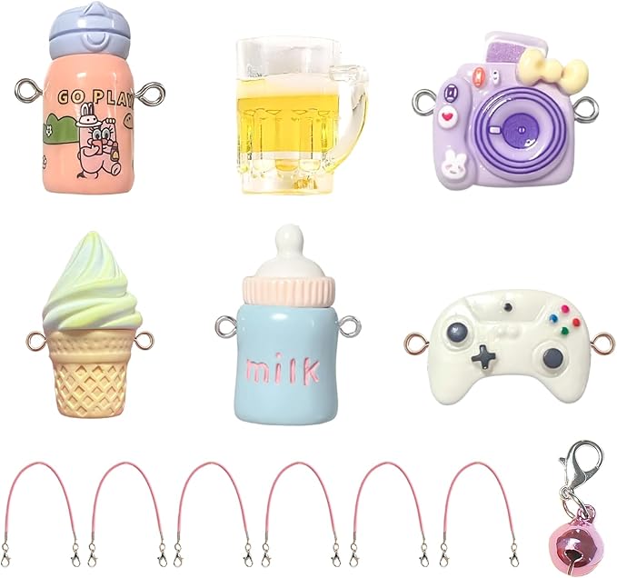 VPDSLABUBU Accessories for 3.9-6.7 Inch (10-17cm)Dolls,There are 7 Mini Accessories in Total,Including Models of Kettle, Game Console Handle,Ice Cream, Beer Cup, Camera, and A Bell,Meet your DIY needs