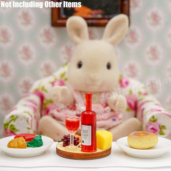 Odoria 1/24 Miniature Wine and Cheese Food Dollhouse Decoration Accessories