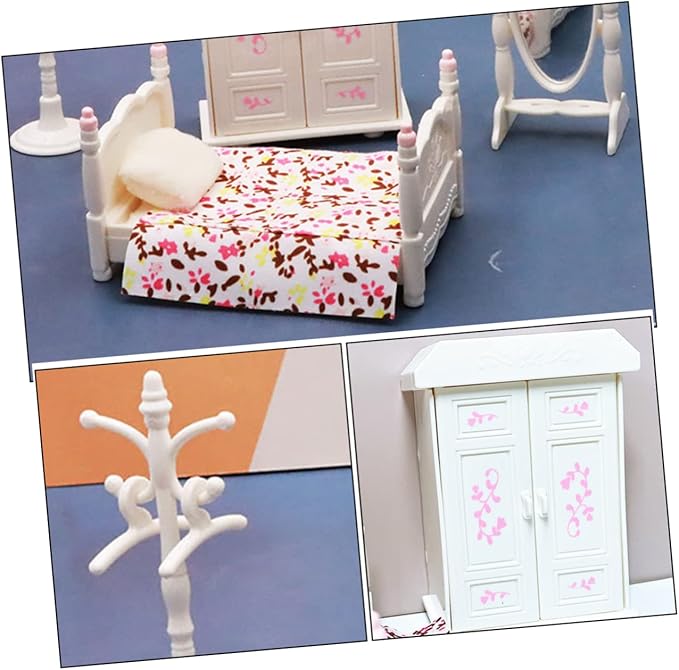 Milisten 1Set Miniature Bedroom Furniture Wear Resistant Dollhouse Decor for DIY Crafts Home Decor and House Accessories for Bedroom Ornamentation and Present Giving