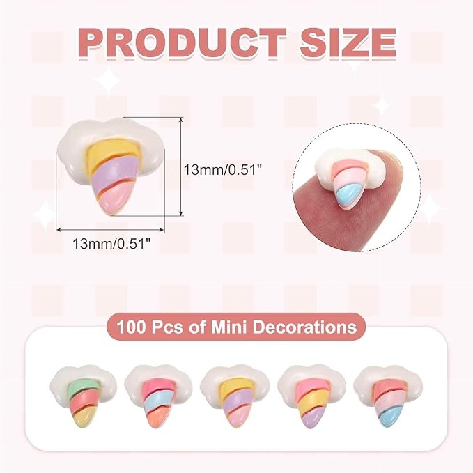 Mini Cute Horse Cloud Decor, Miniature Doll Food Crafts for Dollhouse & Landscape & Mini Kitchen & Micro Fairy Garden & DIY Craft Decorations(Light Colors, 60pcs)