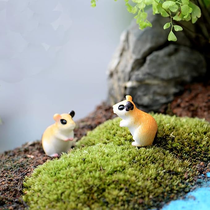 10PCS Hamster Micro Landscape Ornaments, Miniature Figurines Fairy Garden Accessories, Garden DIY Kit