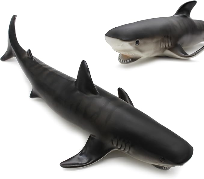 SmilerSmile Simulated Ocean Big Animal,One pc 15Inch Soft Filled Rubber Sea Educational Toys (Tiger Shark)