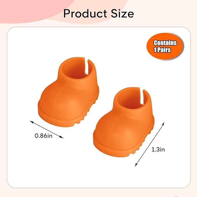 sunla Doll Shoes for 17cm Doll, Cute Mini Shoes Accessories for 17cm Dolls Sitting Standing Series, Silicone Doll Rain Shoes Boots(1 Pair Orange)