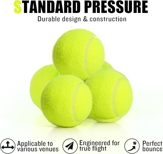 MRYCZ FYRHD 60 Pack Tennis Balls, Training Tennis Balls, Pet Dog Playing Balls, Practice Tennis Balls with Mesh Bag for Transport and Beginner Training