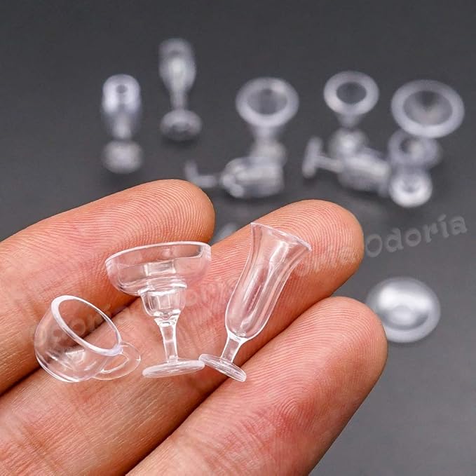 Odoria 1/12 Miniature Glasses 14Pcs Dollhouse Decoration Accessories