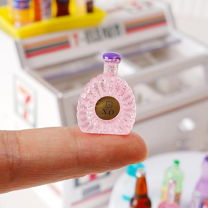 20-Pieces Miniature Toy Food & XO Wine Bottles Set – 6 Color Options, Dollhouse Drink Accessories for Mini Bar, Tabletop Décor, and DIY Craft Projects (Random Selection)