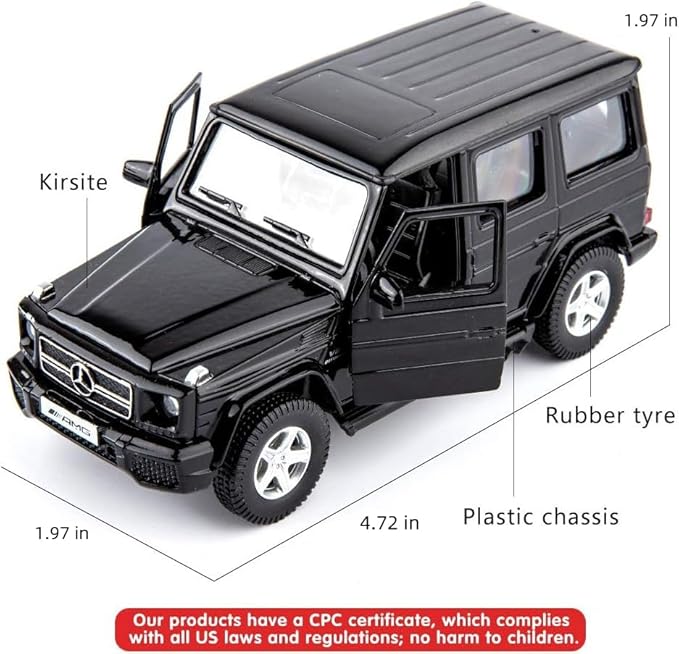 1/36 Scale G63 Casting Car Model, Zinc Alloy G Wagon Toy Car for Kids, Pull Back Vehicles Toy Car for Toddlers Kids Boys Girls Gift (Black)