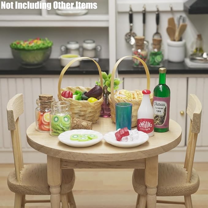 Odoria Dollhouse Wicker Basket Miniature: 1/12 Scale Woven Bamboo Baskets Empty Fairy Garden Picnic for Food Egg Flower Fruit Vegetable - Mini Farm Country Rustic Kitchen Props 4 Pcs
