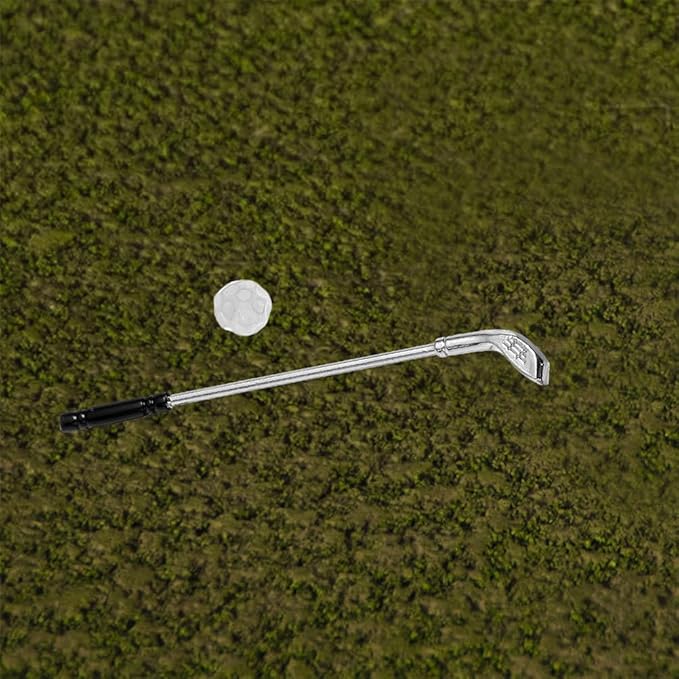 Homoyoyo Mini Golf Clubs Realistic Alloy Miniature Golf Set for Dollhouse Themed Party Decoration Enthusiasts