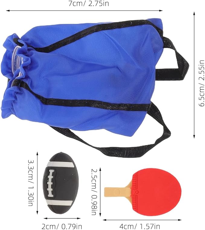 Toddmomy 1 Set Miniature Dollhouse Sports Equipment - Mini Basketball Soccer Table Tennis - Tiny Sports Set for Dolls - Dollhouse Photography Props