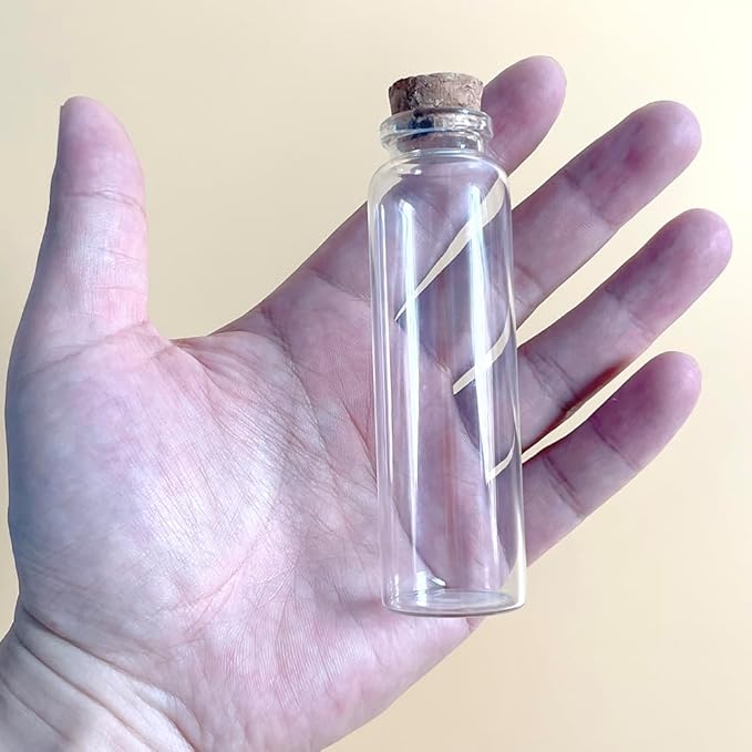 9 pcs 50ml Small Glass Bottles with Cork Stopper,Decorative Bottle,Vials Jars,Cute Storage Jar,Wishing Bottle 30x100mm(1.18x3.94inch)
