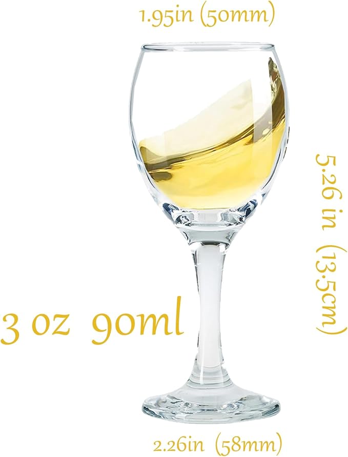 Glsairy Small Wine Glasses Cordial Glasses With Stem | Limoncello Glasses | Port Wine Glasses 3 Oz | 90 Ml