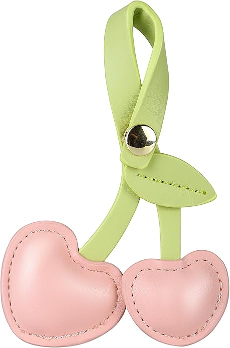 Fuerxy Cute Cherry Charm for Purse Handbags Bag Accessories PU Key Charms