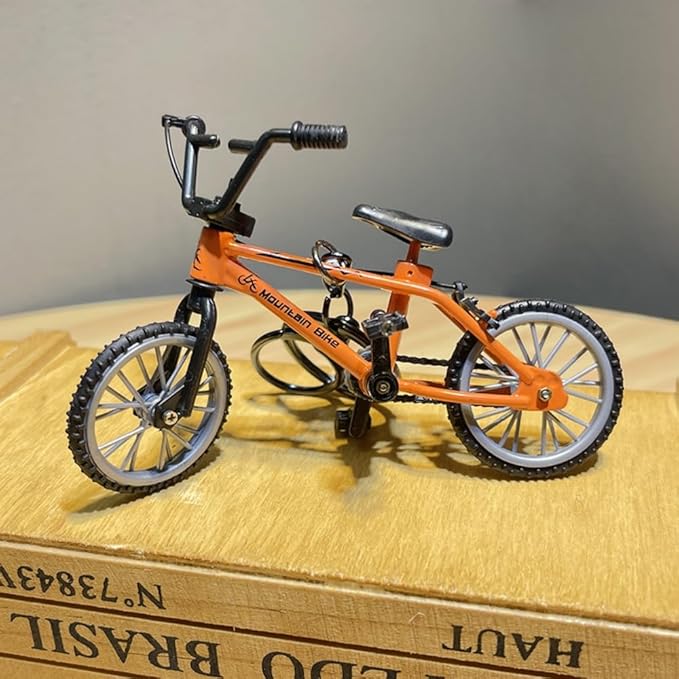 Mini Diecast Mountain Bike, Black, 1/18 Scale, Finger Bicycle Model, Desktop Decor Art Craft