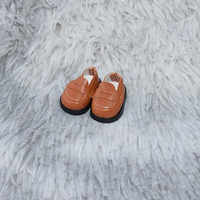 Compatible with Labubu Doll Shoes for 17cm Doll,Shoes Used for Labubu Accessories (B-Light brorn)