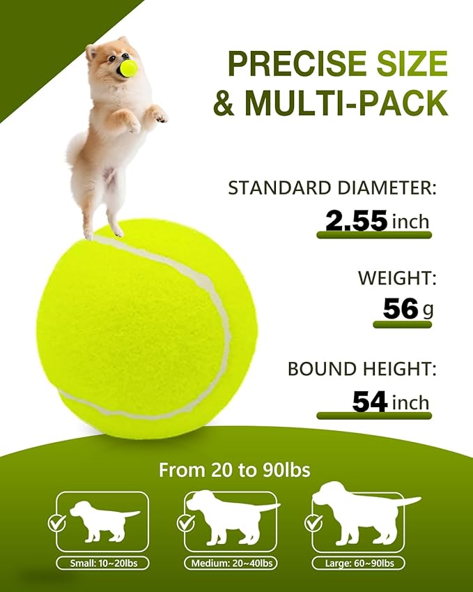 GOLDNITE Tennis Balls for Training and Dogs,12/20 Pack Practice Tennis Ball with Mesh Bag for Transport and Beginner Exercise High Elasticity Durable Pet Playing Tennis Ball Set