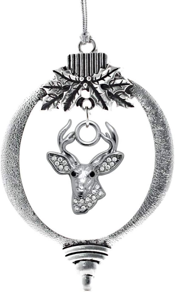 Inspired Silver - Deer - Silver Christmas Ornament - Unique Charm Christmas Tree Ornament - Holiday Hanging Decoration