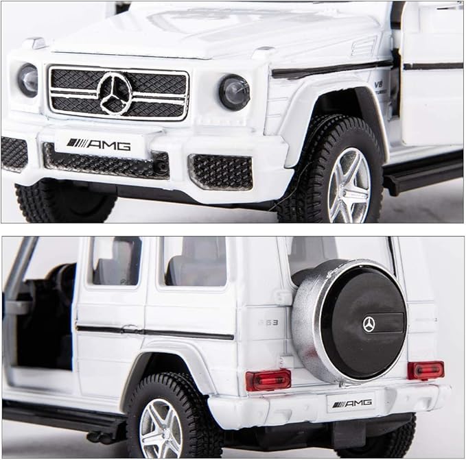 1:36 Scale Benz G63 Car Model for Kids, Alloy Pull Back G Wagon Vehicles Toy Car for Toddlers Kids Boys Girls Gift (White)