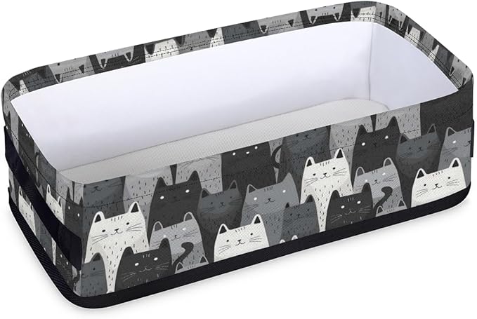 Funny Cats Bathroom Storage Baskets Waterproof Bathroom Counter Organizer Decorative Toilet Paper Storage Basket for Organizing for Bathroom Living Room Decor