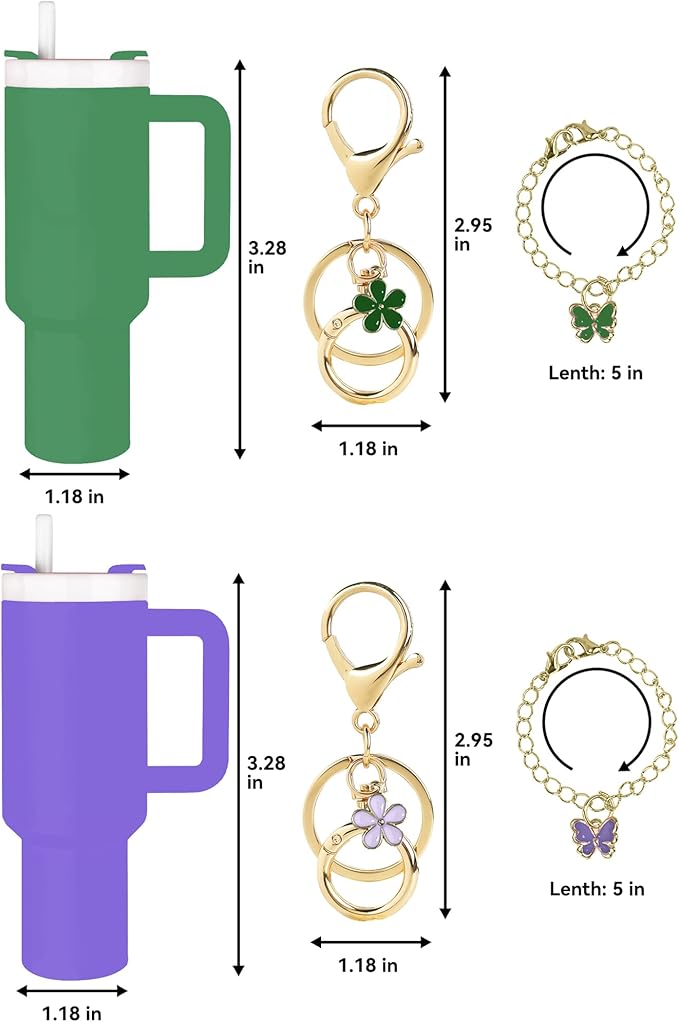 ERTUNA Mini Tumbler Keychain Accessories for Stanley Cup, 2 Way Cute Charms Chapstick Lip Balm Holder for Women Purse Handbag