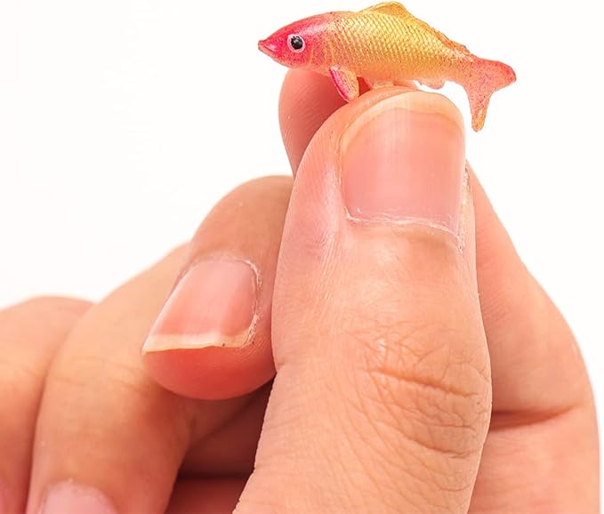 X Hot Popcorn 40Pcs Mini Koi Fish Mini Goldfish Figurines Miniature Koi Fish Tiny Goldfish Fairy Garden Supplies
