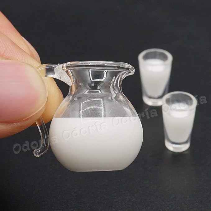 Odoria 1/12 Miniature Milk Pitcher and Toaster Dollhouse Decoration Accessories