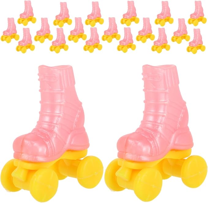 Gatuida Cute Doll Ice Skates 10pcs Mini Roller Skates DIY Decor for Dollhouse Miniature for Boys and Girls