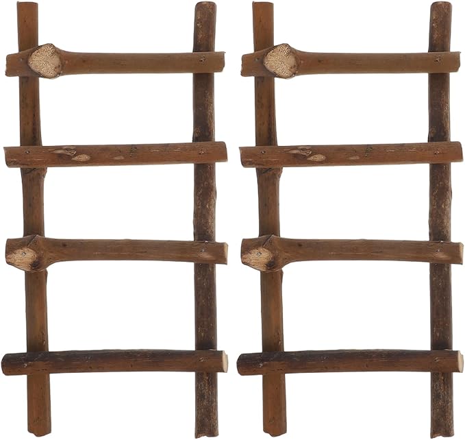 VOSAREA 2Pcs Small Decorative Micro Landscape Ladders Miniature Dollhouse Accessories for Fairy Garden Crafts 7.87 Inch Rattan Ladder Props