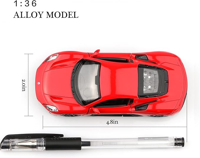 1/36 Scale Maserati MC20 Diecast Model Car,Pull Back Vehicles Toy Cars,Cars Gifts for Boys Girls