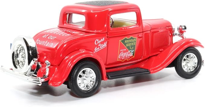 Motor city classics Coca-Cola Diecast Collectible | 1932 Ford Coupe Fountain Service | 1:43 Diecast Scale Model 443030 | Officially Licensed Coca-Cola Diecast