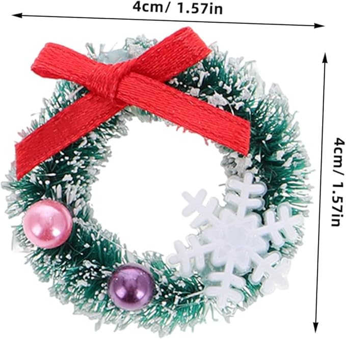 VOSAREA 6pcs Mini Christmas Wreaths Dollhouse Hanging Wreaths Decor for Bedroom Party and Festive Scenes for Miniature Crafting