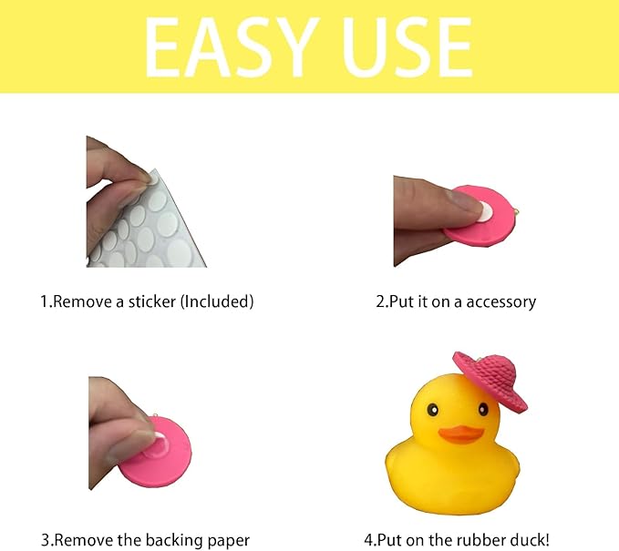 ZJXRMY Rubber Duck Accessories 49PCS - Decorations for Rubber Duck - Cute Accessories for Rubber Duck DIY (Stick On)