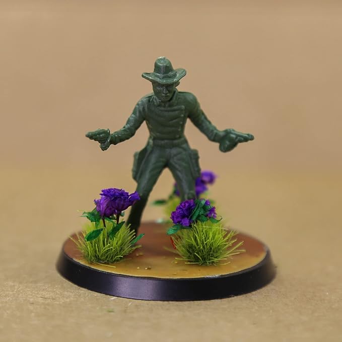 Miniature Vegetation Flower Cluster Garden Shrub Tufts with Model Bases War Game Scenery (C)