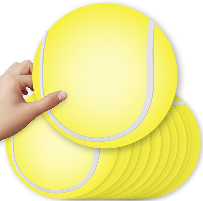 Big Dot of Happiness Tennis Large Cut-Outs, Tennis Ball Decorations, DIY Tennis Ball Large Party Essentials, Set of 20