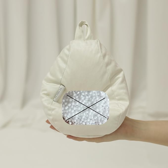 2pcs Cover of Miniature Bean Bag Couch for Doll (No Filler) Ultra Soft Microfiber Microsuede Anti Slip Mini Bean Bag Chair Cell Phone Holder White Chocolate