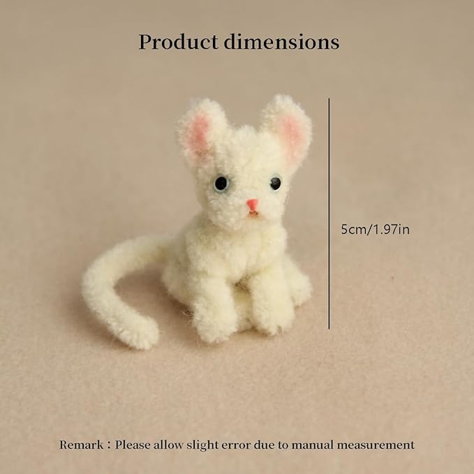 Miniature Dollhouse Pipe Cleaner Pet - 1:12 Scale Cute Handmade Pet Figurine for Doll House Decor, for Dollhouse Enthusiasts & Collectors