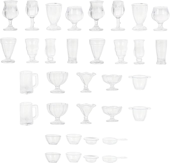 Abaodam 102 Pcs Candy Model Miniature Cups Mini Kitchen Accessories Wine Glasses Ornament ature Wine Cups ature Drinking s Adornment Toy Doll House Beer Mug Key Chain