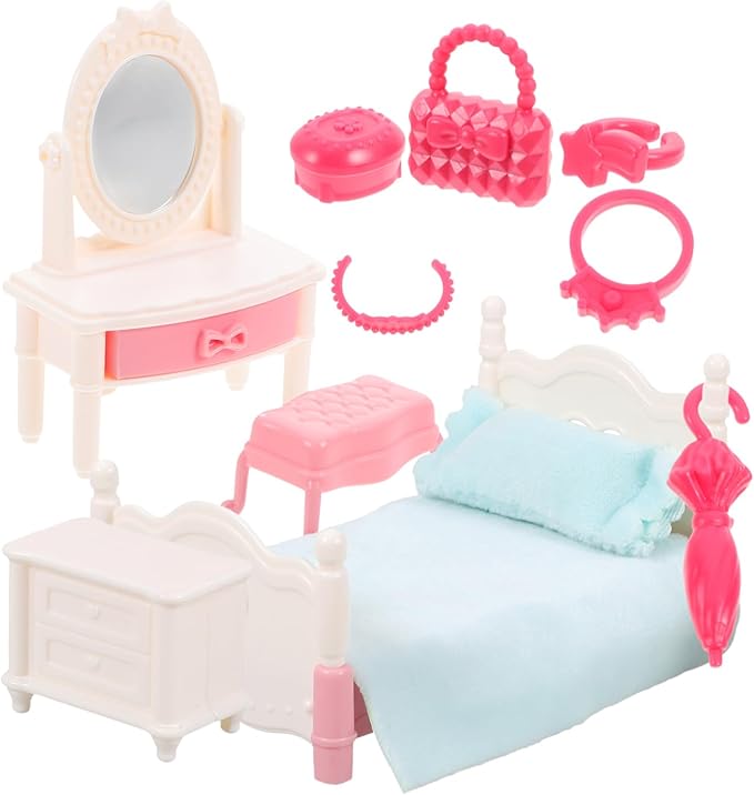 HEMOTON 1set Miniature Bedroom Furniture for Dollhouse Cute DIY Scene Prop High-Detail Design and Safe Material for Creative Role Play and Family Fun