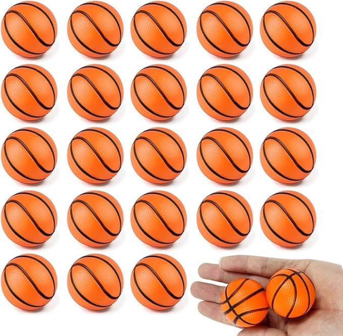 Fulanfudi 24 PCS Basketball Cupcake Toppers Foam Mini Soccer Stress Ball Soccer Ball Cupcake Picks Football Theme Cake Topper for Kids Stress Relief Relaxation Party Decoration School Carnival Reward…